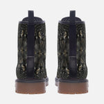 Leather Boots Gray Alligator Pattern Print
