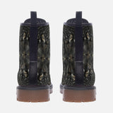 Leather Boots Gray Alligator Pattern Print