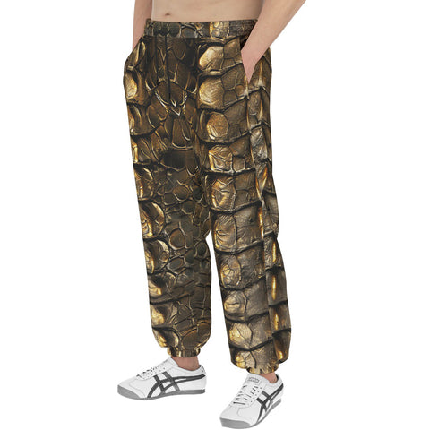 Men's Sweatpants Gold Alligator Pattern Print