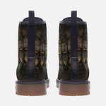 Leather Boots Gold Alligator Pattern Print