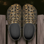 Classic Clogs Gold Alligator Pattern Print