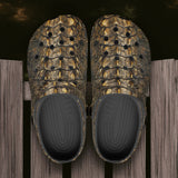 Classic Clogs Gold Alligator Pattern Print