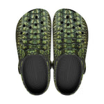 Classic Clogs Green Alligator Pattern Print