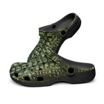 Classic Clogs Green Alligator Pattern Print