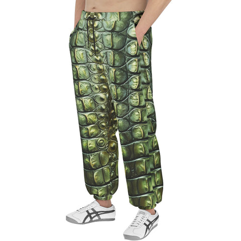 Men's Sweatpants Green Alligator Pattern Print