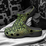 Classic Clogs Green Alligator Pattern Print
