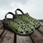 Classic Clogs Green Alligator Pattern Print