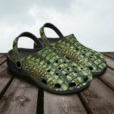 Classic Clogs Green Alligator Pattern Print