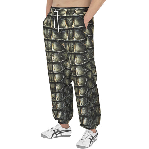 Men's Sweatpants Gray Alligator Texture Print