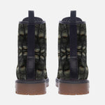 Leather Boots Gray Alligator Texture Print