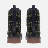Leather Boots Gray Alligator Texture Print