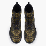 Casual Leather Chunky Boots Golden Snake Skales