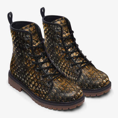 Leather Boots Golden Reptile Skales