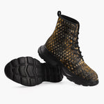 Casual Leather Chunky Boots Golden Reptile Skales