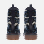 Leather Boots Blue Snake Skales Print