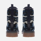 Leather Boots Blue Snake Skales Print
