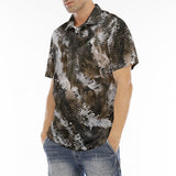 Men's Polo Shirt Brown Snake Skin Print