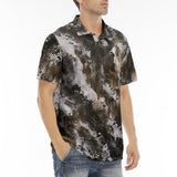 Men's Polo Shirt Brown Snake Skin Print