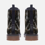Leather Boots Brown Snake Skin Print