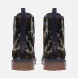 Leather Boots Brown Snake Skin Print