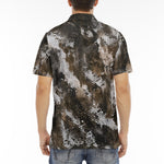 Men's Polo Shirt Brown Snake Skin Print