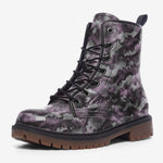 Leather Boots Pink Snake Skin Print