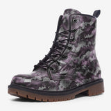 Leather Boots Pink Snake Skin Print