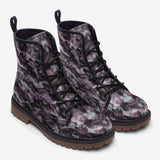 Leather Boots Pink Snake Skin Print