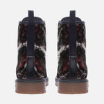 Leather Boots Red Snake Skin Print