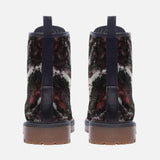 Leather Boots Red Snake Skin Print