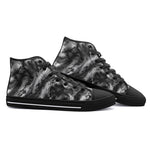 High-Top Canvas Shoes Gray Snake Skin Print