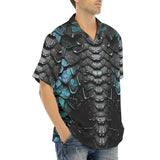 Hawaiian Shirt Blue Dragon Skales Texture Print
