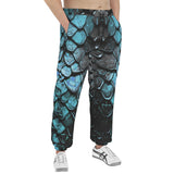 Men's Sweatpants Blue Dragon Skales Texture Print