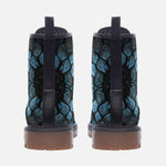 Leather Boots Blue Dragon Skales Texture Print
