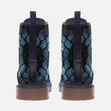 Leather Boots Blue Dragon Skales Texture Print