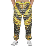 Men's Sweatpants Yellow Skales Texture Print