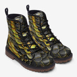 Leather Boots Yellow Skales Texture Print