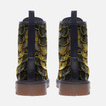 Leather Boots Yellow Skales Texture Print