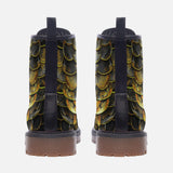Leather Boots Yellow Skales Texture Print