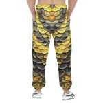 Men's Sweatpants Yellow Skales Texture Print