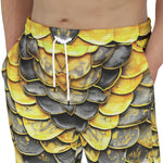 Men's Sweatpants Yellow Skales Texture Print