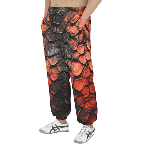 Men's Sweatpants Red Dragon Skales Texture Print