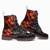Leather Boots Red Dragon Skales Texture Print