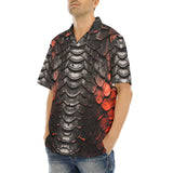 Hawaiian Shirt Red Dragon Skales Texture Print