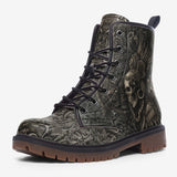 Leather Boots Aztec Skull Carved Stone Wall Art