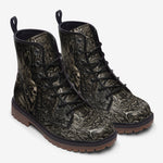 Leather Boots Aztec Skull Carved Stone Wall Art