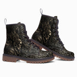Leather Boots Aztec Skull Carved Stone Wall Art