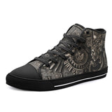 High-Top Canvas Shoes Ancient Skull Carved Stone Wall Art