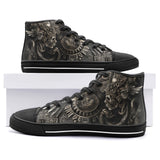 High-Top Canvas Shoes Ancient Skull Carved Stone Wall Art