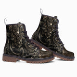 Leather Boots Ancient Skull Carved Stone Wall Art